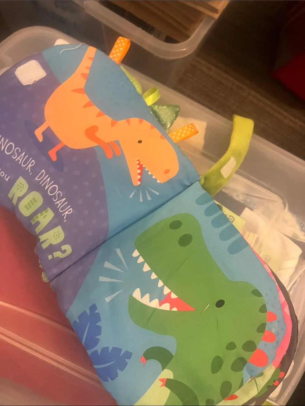 Sensory Snug-gable Dinosaur Hand puppet soft Book 151